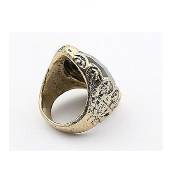 Vintage Captain Jack Style Black Oval Gemstone Ring - USA Size 8 - Picture 3 of 11